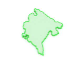 Map of Montenegro.