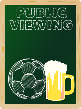 soccer public viewing,free copy space, vector illustration