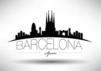 Barcelona City Typography Design - obrazy, fototapety, plakaty