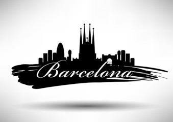 Fototapeta na wymiar Barcelona City Typography Design