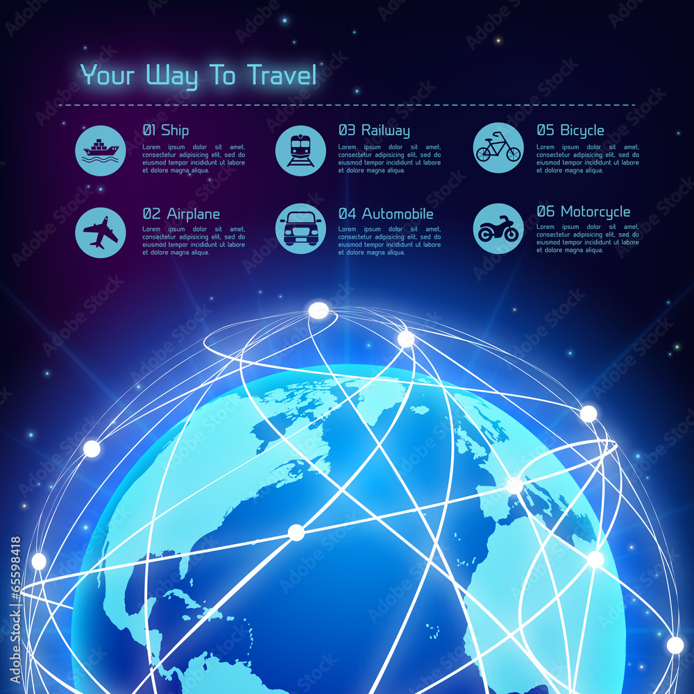 Poster network travel background