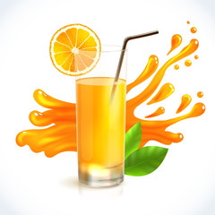 Orange juice splash