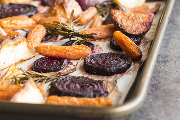 Rosemary roasted root vegetables