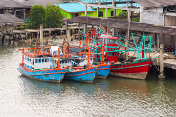 Fototapeta na wymiar Thailand fishing boat in river