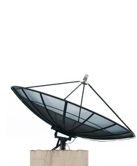 Black satellite on white background
