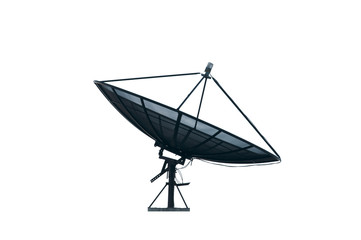 Black satellite on white background