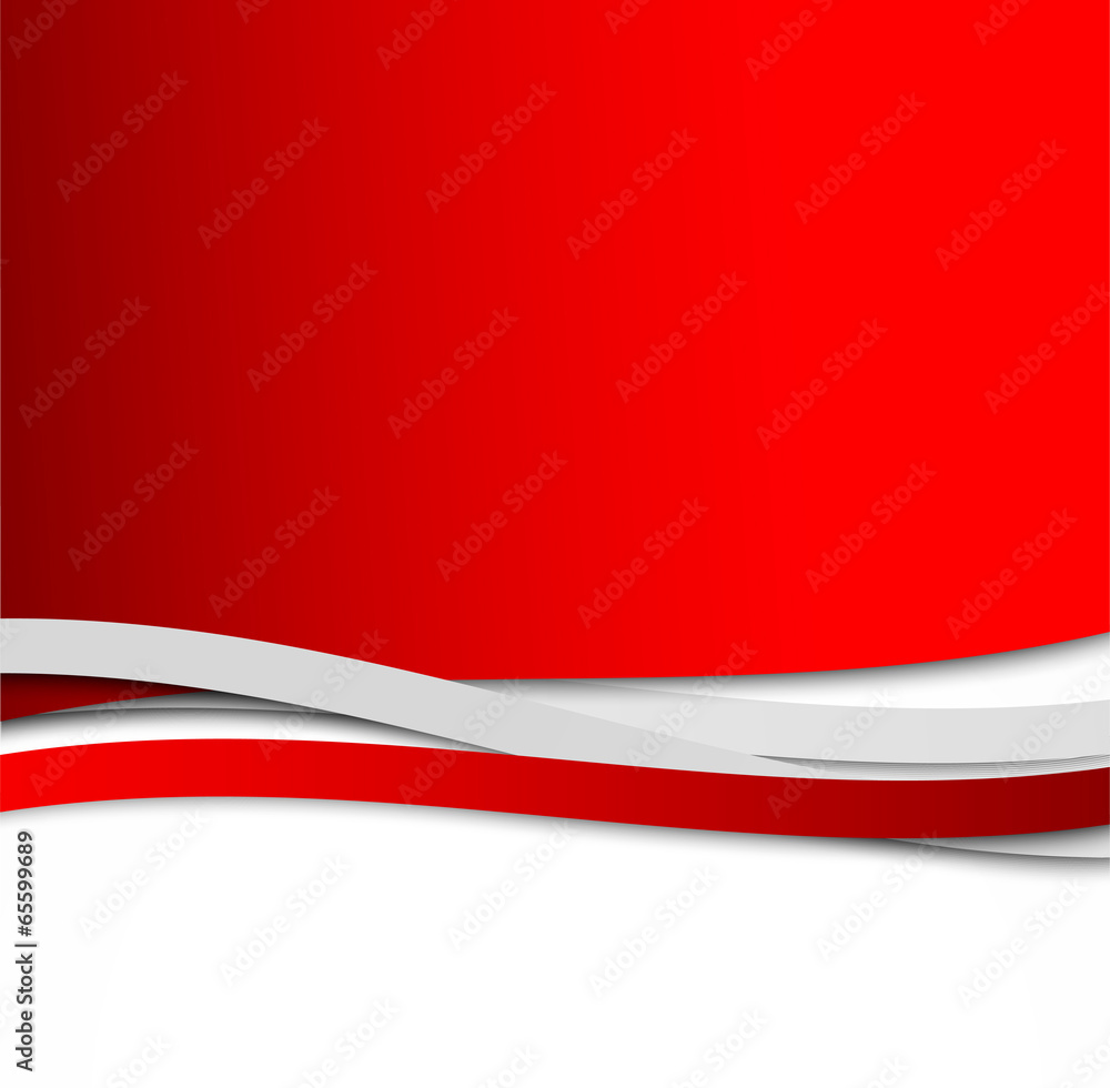 Poster Abstract wavy red background