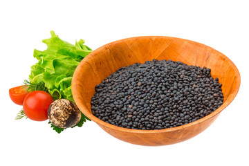 Black raw lentils
