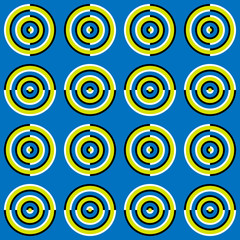 Moving Rings Optical Illusion, Vector Seamless Pattern
