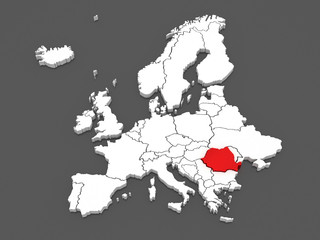 Map of Europe and Romania.