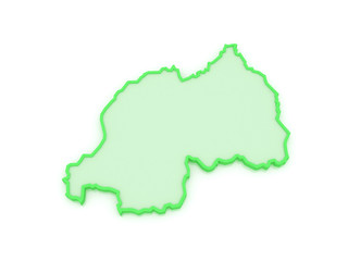 Fototapeta premium Map of Rwanda.