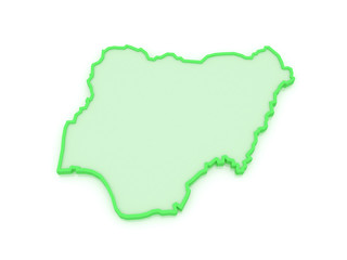 Obraz premium Map of Nigeria.