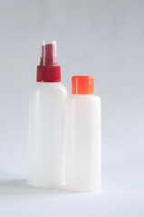bottles of cosmetic products