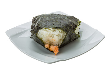 Japan rice ball with salmon