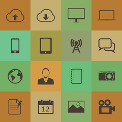 Retro style mobile phone icons vector set. - 65602672