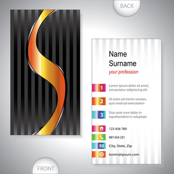 Universal business card with initials S