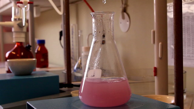 A flask with water solution inside