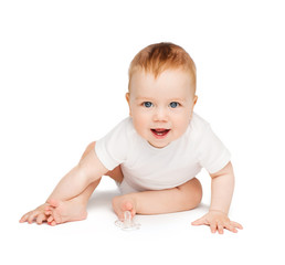 smiling baby sitting on the floor