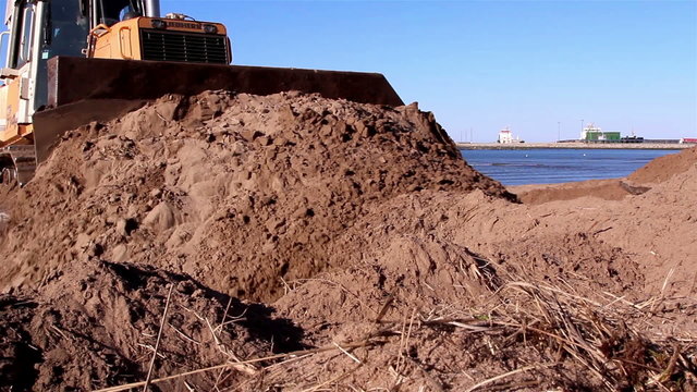 Huge part of the soil grabbed by a bulldozer