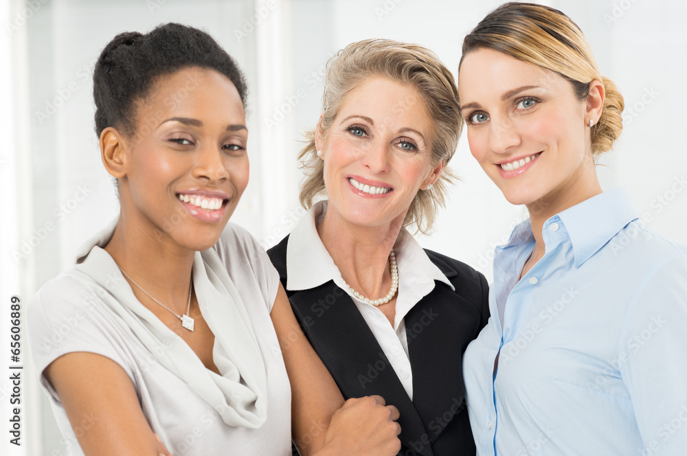 Wall mural Group Of Happy Businesswomen Only