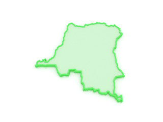 Map of Democratic Republic of Congo.