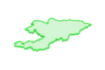 Map of Kyrgyzstan.