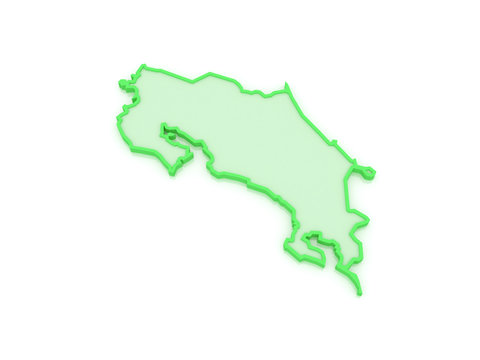 Map of Costa Rica.