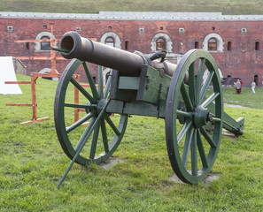 Decorative antique cannon on holiday