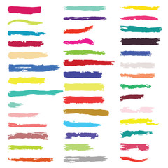 Vector set of colorful grunge brush strokes