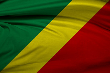 A flag of Republic of the Congo in the wind 