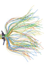 Obraz na płótnie Canvas Multicolored telecommunication cables 