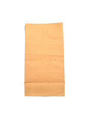 Brown paper bag isolated on white