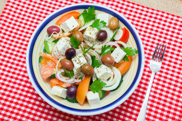 Traditional Greek village salad