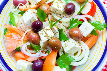 Traditional Greek village salad