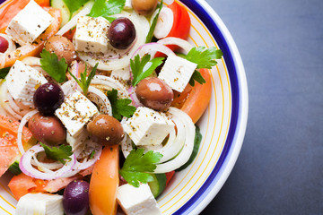 Traditional Greek village salad