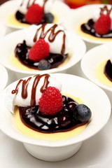 Blueberry cheesecakes served in smallcup