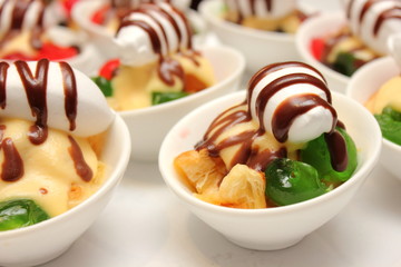 bread pudding served in smallcup