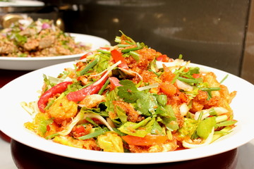 mixed spicy salad food of thai