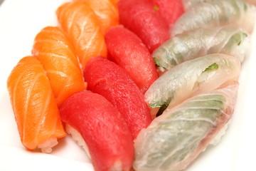 mix sushi of salmon tuna