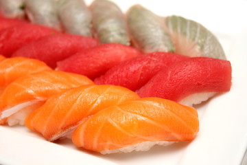 mix sushi of salmon tuna and others