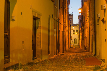Fototapeta premium Old Town of Alghero, Sardinia Island, Italy at night