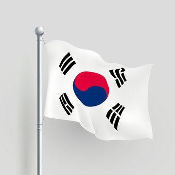 3d vector South Korea flag