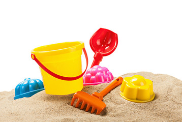 toys for sandbox isolated on white