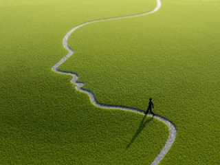 Walking on a face-shaped path