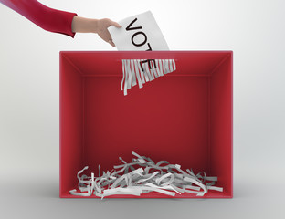 Paper shredder ballot box