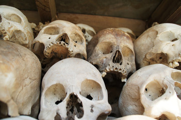 Schädel beim Killing Field Kambodscha