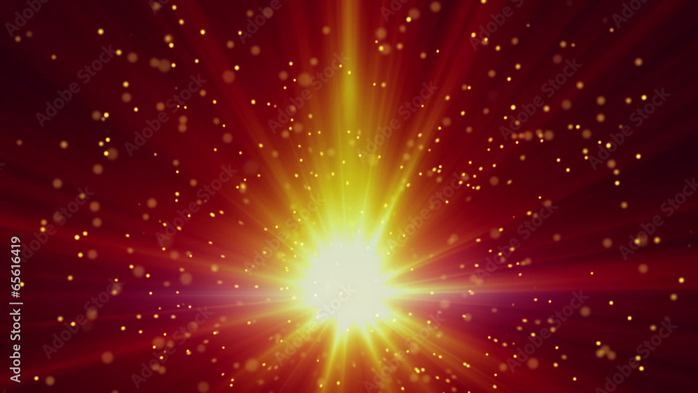 Poster gold light and particles loop background