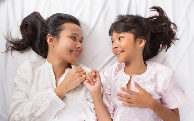 Mother and daughter spending time together