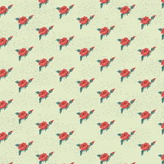 Seamless vector rose flower pattern background