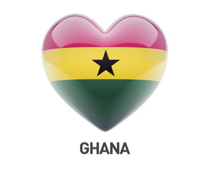 Ghana Flag Heart Icon